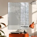 Strip below poster white map of Los Angeles