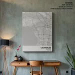 Strip below poster white map of Los Angeles