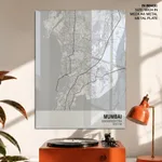 Strip below poster white map of Mumbai