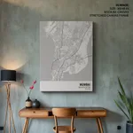 Strip below poster white map of Mumbai
