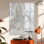 Strip below poster white map of Navi Mumbai