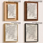 Strip below poster white map of Santiago