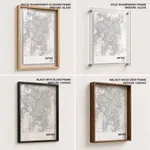 Strip below poster white map of Santiago