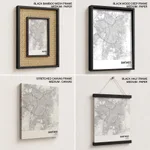 Strip below poster white map of Santiago