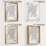 Strip below poster white map of Santiago