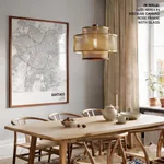 Strip below poster white map of Santiago