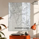 Strip below poster white map of Sao Bernardo Do Campo