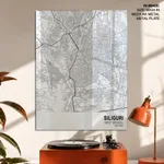 Strip below poster white map of Siliguri