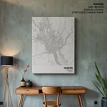 Strip below poster white map of Yangon