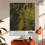 Strip below poster yellow map of Bareilly