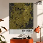 Strip below poster yellow map of Belo Horizonte