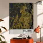 Strip below poster yellow map of Bhubaneswar