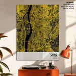 Strip below poster yellow map of Cairo