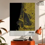Strip below poster yellow map of Callao