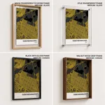 Strip below poster yellow map of Ciudad Nezahualcoyotl