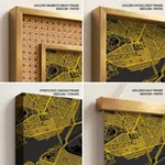 Strip below poster yellow map of Ciudad Nezahualcoyotl