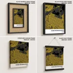 Strip below poster yellow map of Ciudad Nezahualcoyotl