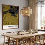 Strip below poster yellow map of Ciudad Nezahualcoyotl