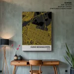 Strip below poster yellow map of Ciudad Nezahualcoyotl