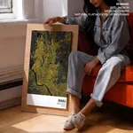 Strip below poster yellow map of Dhaka