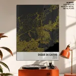 Strip below poster yellow map of Duque De Caxias