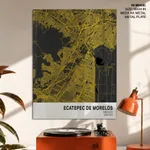 Strip below poster yellow map of Ecatepec De Morelos