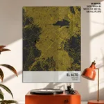 Strip below poster yellow map of El Alto