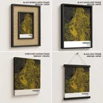 Strip below poster yellow map of Faridabad