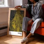 Strip below poster yellow map of Faridabad