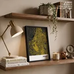 Strip below poster yellow map of Faridabad