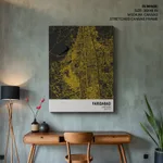 Strip below poster yellow map of Faridabad