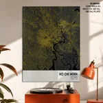 Strip below poster yellow map of Ho Chi Minh