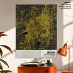 Strip below poster yellow map of Indore