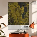 Strip below poster yellow map of Jaipur