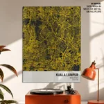 Strip below poster yellow map of Kuala Lumpur