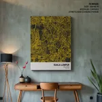 Strip below poster yellow map of Kuala Lumpur