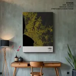 Strip below poster yellow map of Lima
