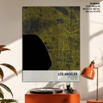 Strip below poster yellow map of Los Angeles