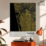 Strip below poster yellow map of Mangalore