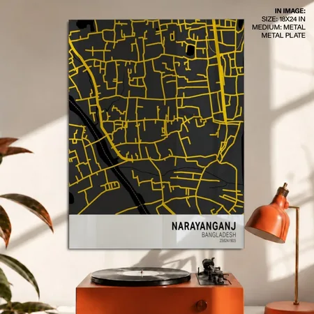 Strip below poster yellow map of Narayanganj