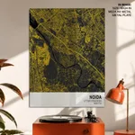 Strip below poster yellow map of Noida