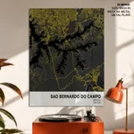 Strip below poster yellow map of Sao Bernardo Do Campo