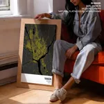 Strip below poster yellow map of Yangon