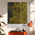 Strip below poster yellow map of Zapopan
