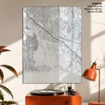 Gradient card white map of Noida