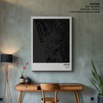 Pantone below black map of Kochi