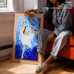 Abstract white dressed dancer girl