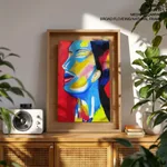 Colorful abstract women face beauty