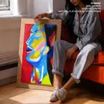 Colorful abstract women face beauty