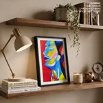 Colorful abstract women face beauty